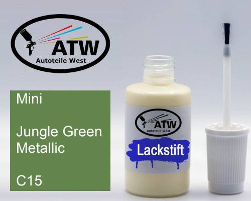 Mini, Jungle Green Metallic, C15: 20ml Lackstift, von ATW Autoteile West.